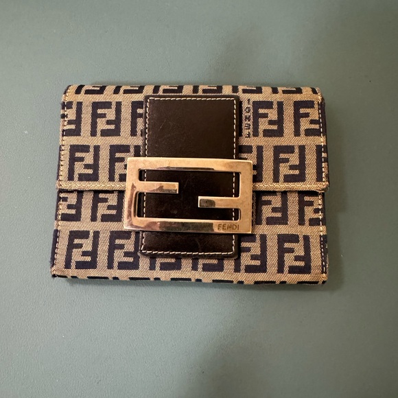 Fendi Zucca wallet  folding wallet blue